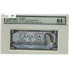 Image 1 : 1954 $5 BC-39bA *V/S0033444 PMG UNC64EPQ