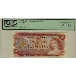 1974 $2 BC-47aA *RW5436399 PCGS UNC69PPQ.  Perfect example.  Impossible to improve.  Worth a premium