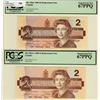 Image 1 : 1986 $2 BC-55bA ARX, $2 BC-55bA-i EBX both PCGS UNC67PPQ