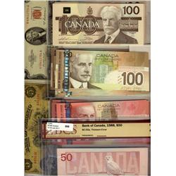 Large lot of Modern notes 1986 to today.  Includes mostly common issues $1 through to $100 notes wit