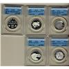 Image 1 : 2005 ½¢ Silver Cascadia PF65 UHC,  2007 Frog PF66UHC, 2007 CNA, 2008 Raven & 2009 Sand Dollar MS65 a