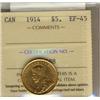 Image 1 : Gold 1914 $5 ICCS EF45.