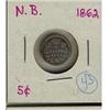 Image 1 : N.B. 1862 5¢ Choice VF-20, some edge bumps.