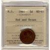 Image 1 : N.S. 1861 ½¢ ICCS MS63RB.