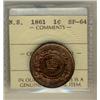 Image 1 : N.S. 1861 1¢ SP64 Red/Brown, a scarce and rarely seen example.  Accompanied with the ICCS tag but no