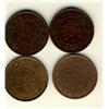 Image 1 : 1858 1¢ VG to F15.  Lot of 4 coins.