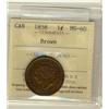 Image 1 : 1858 1¢ ICCS MS60BN.