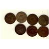 Image 1 : Nfld 1876H 1¢, 1880 Oval 0, 1885, 1890, 1913, 1917c & 1929.  Lot of 7 coins including key dates.  Al