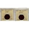 Image 1 : Nfld 1880 1¢ RO ED EF40 & Nar 0 ICCS VG8.  Lot of 2 coins.