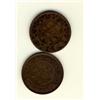 Image 1 : 1859 1¢ Wide 9/8 EF40 & 1891 SDLL VG.  Lot of 2 coins
