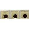 Image 1 : Nfld 1888 1¢ F15, 1880 RO ED VF20 & 1894 VF30.  Lot of 3 ICCS graded cents.