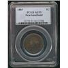 Image 1 : Nfld 1885 1¢ PCGS AU55.  Chocolate brown.