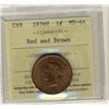 Image 1 : 1876H 1¢ ICCS MS64RB.