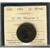 Image 1 : 1891 1¢ LL SD Obv 3 ICCS EF40.