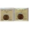 Image 1 : 1901 & 1904 1¢ ICCS MS64RD.  Lot of 2 coins.