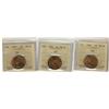 Image 1 : 1904 1¢, 1911 & 1918 ICCS MS64.  Lot of 3 coins.