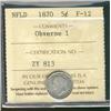 Image 1 : Nfld 1870 5¢ Obv 1 ICCS F12.