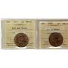 Image 1 : 1907 & 1917 1¢ ICCS MS64RB.  Lot of 2 coins.
