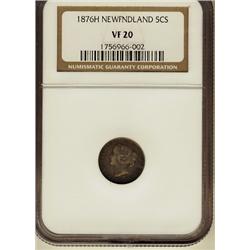 Nfld 1876H 5¢ NGC VF20.