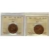 Image 1 : 1912 & 1917 1¢ ICCS MS63RD.  Lot of 2 coins.