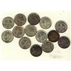 Image 1 : Nfld 1903(5) 5¢, 1908, 1912(5) & 1917c.   Lot of 14 coins.  Average VF/EF in grades.  Does include a