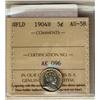 Image 1 : Nfld 1904H 5¢ ICCS AU58.