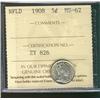 Image 1 : Nfld 1908 5¢ ICCS MS62.