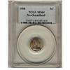 Image 1 : Nfld 1908 5¢ PCGS MS64.  Superb lustre with light shade of gold.