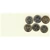Image 1 : Nfld 1940c, 1941c(2), 1944c, 11945c & 1947c 5¢.  Lot of 6 coins Nice AU to UNC.  Lot should be viewe