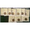 Image 1 : 1937 to 1947 1¢ ICCS MS64RD.  Lot of 9 coins not including 1941.
