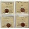 Image 1 : 1971 1¢, 1977, 1978 & 1979 ICCS MS66RD.  Lot of 4 coins.