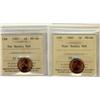 Image 1 : 1983 1¢ Near and Far ICCS MS66RD.  Lot of 2 coins, includes both varieties.