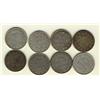 Image 1 : Nfld 1865 20¢, 1872H, 1873(4), 1876H & 1880.  Lot of 8 coins VG to Fine.