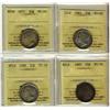 Image 1 : Nfld 1865 20¢, 1873, 1885 & 1888 ICCS VG10.  Lot of 4 coins.