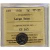 Image 1 : 1858 5¢ Large Date ICCS VF20.
