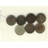 Image 1 : 1858 5¢ SD, 1870 FB & RB, 1874H Pln 4 & Crss 4, 1880H & 1881H.  Lot of 7 coins Fine to VF.