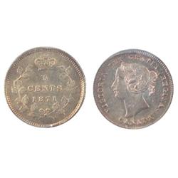 1871 5¢ ICCS MS64. Gem intense rosy shade.