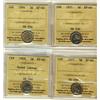 Image 1 : 1871 5¢, 1894, 1903 & 1909 RL ICCS EF40.  Lot of 4 coins.