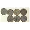 Image 1 : Nfld 1888 20¢, 1890, 1894 Obv 1, Obv 2, 1899 Hook, Large & 1900.  Lot of 7 coins all VF or better.  