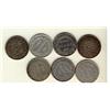 Image 1 : Nfld 1888 20¢, 1890, 1894 Obv 1, Obv 2, 1899 Hook, Large & 1900.  Lot of 7 coins all VF or better.  