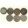 Image 1 : 1893 5¢, 1894, 1900 Rd 0(2) & 1901, 1903 Sm H & 1909 RL.  Lot of 7 coins all VF to EF with minor cle