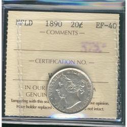 Nfld 1890 20¢ ICCS EF40.