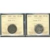 Image 1 : Nfld 1899 20¢ Hook 9's VF 20 & Lg 9's ICCS VF30.  Lot of 2 coins.