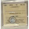 Image 1 : 1901 5¢ ICCS MS63.