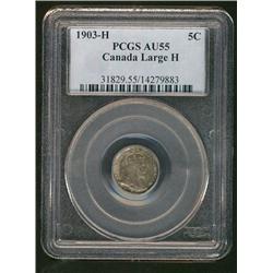 1903H 5¢ Lg H PCGS AU55.