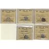 Image 1 : 1906 5¢, 1910, 1912, 1917 AU50 & 1910 RL VF30.  Lot of 5 ICCS graded coins.  1910 designated cleaned