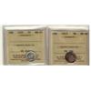 Image 1 : 1913 & 1920 5¢ ICCS MS63.  Lot of 2 coins both in old ICCS holders.