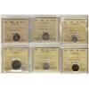 Image 1 : 1920 5¢, 1904, 1906, 1916, 1919 & 1922 ICCS AU55.  Lot of 6 coins.