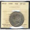 Image 1 : Nfld 1880 50¢ ICCS EF40.  PQ example with light lustre and nicely scattered shades.