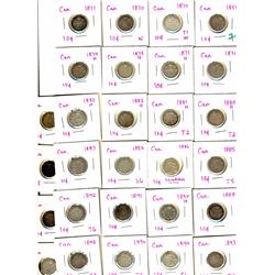 1858, 1870 W, 1870N, 1871 (2), 1871H, 1872H, 1874H, 1880H Obv.2, 1881H Obv.2, 1882H, 1883H, 1885 Obv